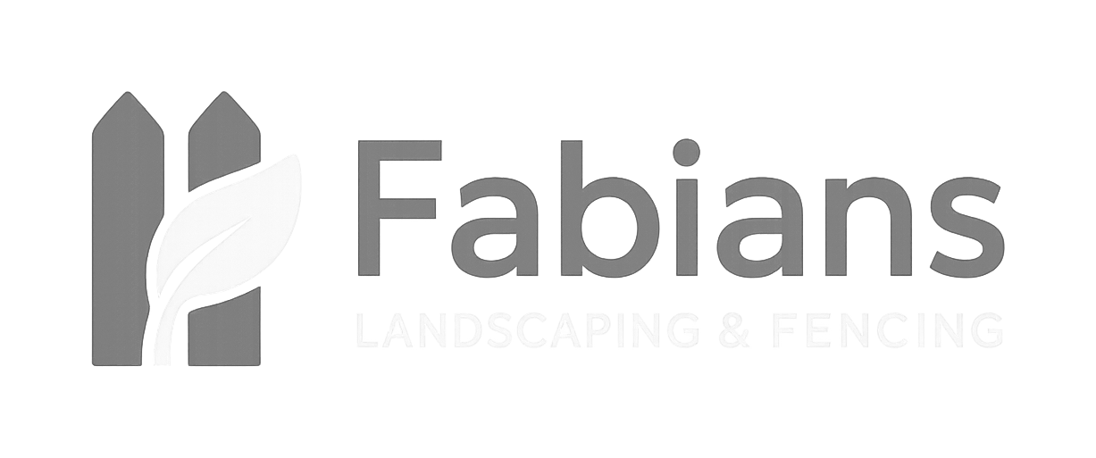 fabians landscaping & fencing logo upscaled transparent light greyscale